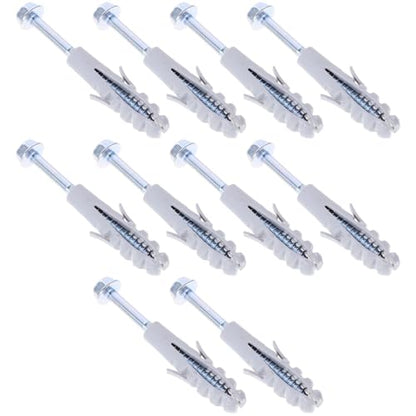 10 Sets Heavy Duty Tv Mount Expansion Anchors and Screws Kit for Tv Wall Mount Installation and Range Hood Installation Carbon Steel Sturdy Fasteners with Easy