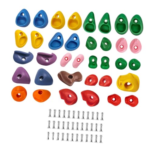 36-Piece Rock Climbing Holds Set for Kids - Easy Install PP Grips with Screws for Indoor/Outdoor Playground (7-14.5cm/2.8-5.7in)