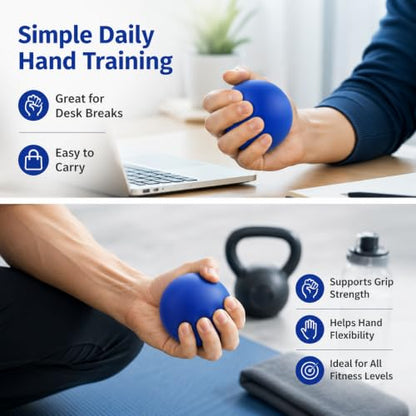 Hand Exercise Grip Ball, Finger Strengthener, Wrist and Hand Training Tool for Sports and Fitness - color: Blue