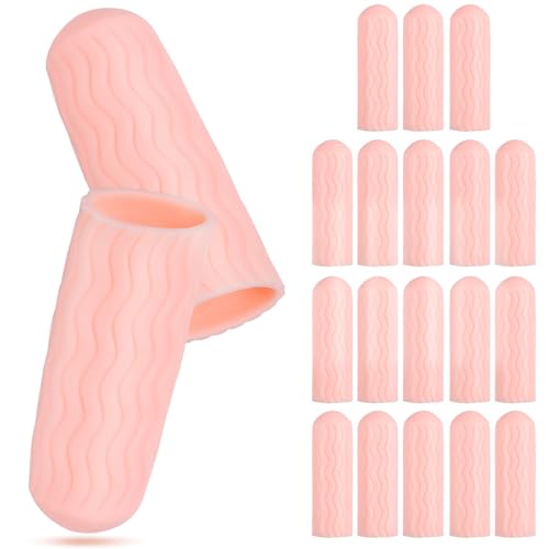 10 Pairs Silicone Finger Sleeves Finger Protectors Non-Slip Washable Covers for Cracked Skin Nail Art Crafting Gardening and Injury Protection
