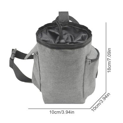 Chalk Bag for Rock Climbing Drawstring Closure Zippered Pockets Adjustable | Chalk Organizer for Rock Climbing, Bouldering, Weightlifting, Gymnastics, Adults Women Men - color: Gray
