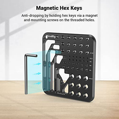 SMALLRIG 20Pcs Screws Hex Key Plate,1/4"-20, 3/8"-16, M2.5, M3, M4, M5 | Include 1/4"-20, 3/8"-16, M2.5, M3, M4, M5,hex keys
