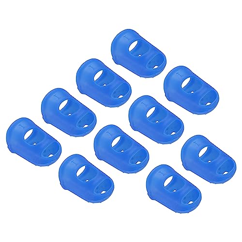 PATIKIL Finger Tips Anti Slip Fingertip Protector, 20 Pack 25mm Silicone Finger Guard for Paper Sorting Sewing Guitar Playing, Dark Blue S Size - color: Dark Blue