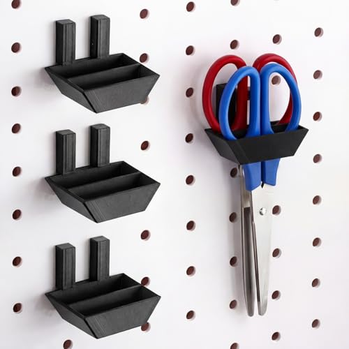 Zonon 4 Pcs Pegboard Plier Holders Plastic Double Hole Pegboard Tool Hangers for Pliers, Scissors, Peg Board Organizer Accessories, Tool Hangers Shelving Display Hooks Organizer(Black) - color: Black, size: Double Hole