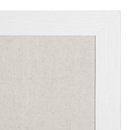 DesignOvation Beatrice Framed Linen Fabric Pinboard, 27x33, White, Rustic Wall Organization - color: White, size: 27" x 33"