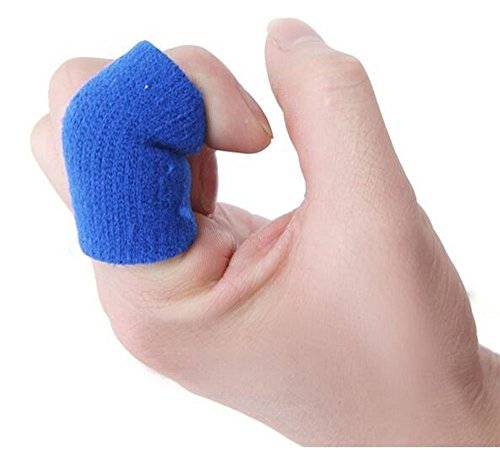 10PCS Stretchy Finger Protector Sleeve, Support Arthritis Sports Aid(Blue) - color: Blue
