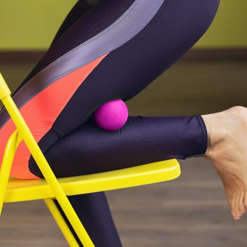 2-Pack Firm Lacrosse Massage Balls(Rose red&Purple) | For Deep Tissue, Trigger Point & Myofascial Release Therapy, Relieve Muscle Knots - color: Rose Red&purple