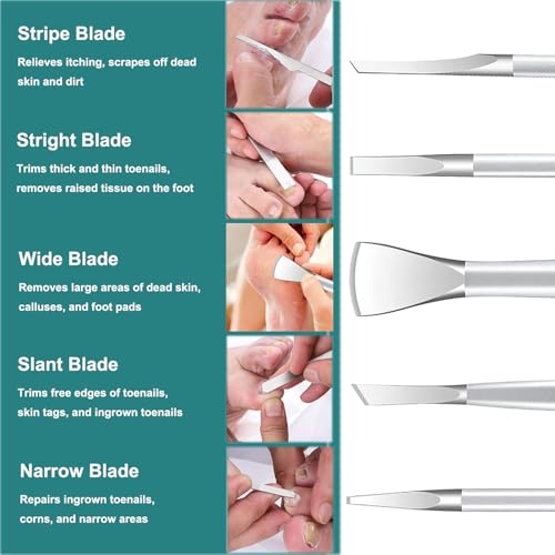 Pedicure Kit Ingrown Toenail Removal Kit Pedicure Tools for Feet with Callus Shaver Pedicure Set Stainless Steel Ingrown Toenail Tool Foot Care Callus Remover (40 Pcs Set) - color: 40 Pcs Set