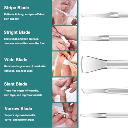 Pedicure Kit Ingrown Toenail Removal Kit Pedicure Tools for Feet with Callus Shaver Pedicure Set Stainless Steel Ingrown Toenail Tool Foot Care Callus Remover (40 Pcs Set) - color: 40 Pcs Set