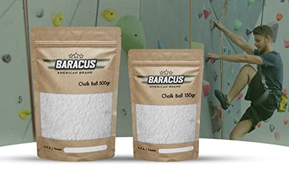 BARACUS Chalk Bag - Premium Gym Chalk for Climbing & Lifting Chalk, Gymnastics, Weightlifting, Crossfit, Pool Dance, Training and Improve Your Hand Grip - size: 150 gr / 5.20 oz