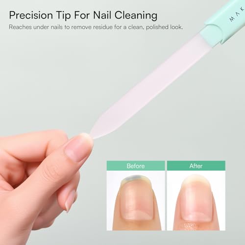 Makartt Glass Nail File for Natural Nails: Reusable Nail Care Tool, Green | Fast Shaping & Gentle Smoothing, Double-Sided Sandblasted Surface, Washable, Portable Lightweight Manicure Gift with Case - color: 1pc Green glass nail file