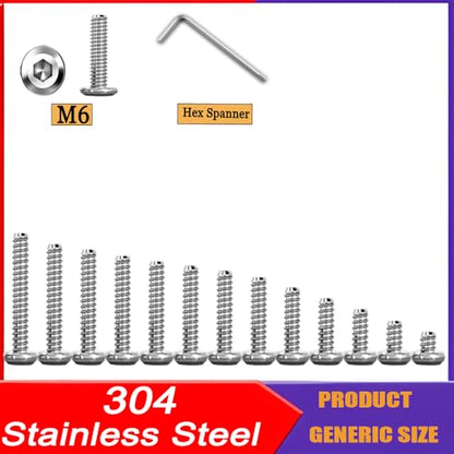 Metuja 5/16-18x5/8 Flat Head Hex Socket Cap Screws Bolts,304 Stainless Steel Fully Threaded Machine Screws with Hex Key (20PCS) Corrosion-Resistant for Furniture/Machinery - size: 5/16-18 x 5/8"