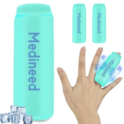 2PCS Finger Sleeves Gel Ice Pack, Lasting Cold Compress Freeze Sleeve, Reusable Finger Brace Ice Packs for Injuries, Arthritis, Tendonitis, Gout, Sprains, Middle Protectors(Green) - color: Green