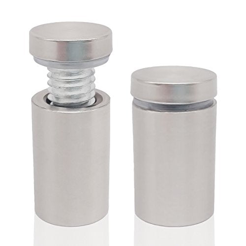 Lantee Sign Standoffs - 1/2" x 3/4" Glass Standoff Wall Mounts Screws Hardware Kit, Stainless Steel Standoff Bolts, 12x20mm, 20 Pcs - color: Silver, size: 1/2" x 3/4" / 12 x 20mm
