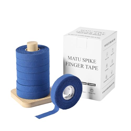 Jiu Jitsu Tape - Strong Athletic Finger Tape, 1/2" x 32.8' - Protect Fingers and Toes in MMA, Judo, Wrestling, Martial Arts, Rock Climbing with Wooden Holder | 8 Rolls - color: C: Blue