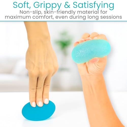 Vive Squeeze Balls for Hand Therapy Set (4 Pack) - Grip Strengthener | Occupational Exercise Equipment for Arthitis, Parkinsons, Stroke, Carpal Tunnel Recovery - Stress Relief Massage Putty Finger