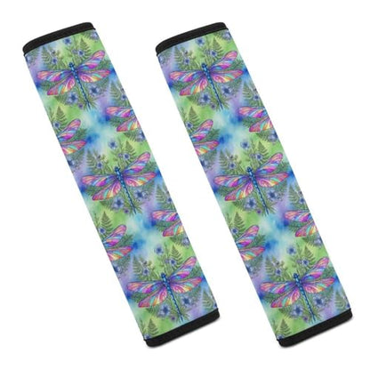 2 Pack Dragonfly Purple Flowers Seat Belt Shoulder Pad Universal Soft and Comfortable Seat Belt Covers Cushion for Kids, Most Cars, Comfortable Driving - color: Pattern 1219