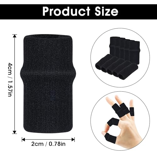 Yolev 10 Finger Splint Trigger Finger Splint Protectors Thumb Braces Support Elastic Finger Splint Compression Protector Braces for Relieving Pain Arthritis Aids