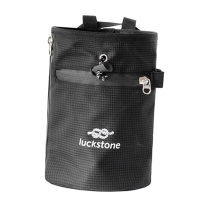 Chalk Bag for Rock Climbing with Storage Compartment and Adjustable Waist Strap for Fitness, Black