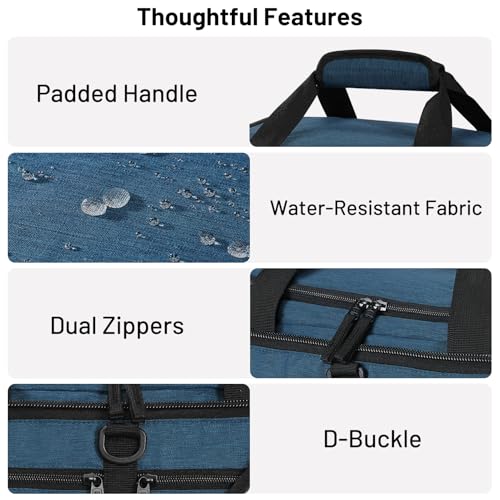 MIER Packable Travel Duffle Bag with Shoe Compartment, 50L, Drak Blue | Foldable Weekender Duffel; Multi-Pockets; Adjustable Shoulder Strap; Luggage Sleeve; Travel, Sports, Camping, Gym - color: Drak Blue, size: 50L