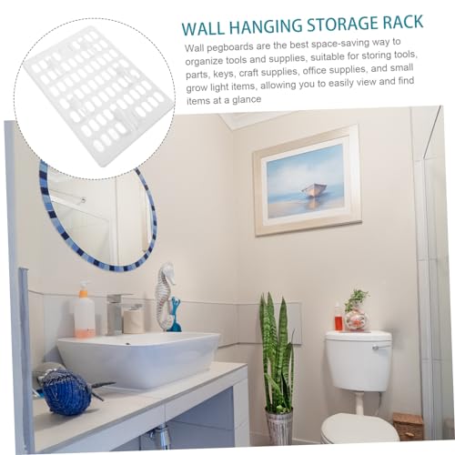 Zerodeko 1 Set Pegboard Wall Storage Rack with Hooks Easy to Install Hanging Board for Organizing Tools Supplies and Accessories Home Kitchen Bathroom and Garage