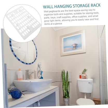 Zerodeko 1 Set Pegboard Wall Storage Rack with Hooks Easy to Install Hanging Board for Organizing Tools Supplies and Accessories Home Kitchen Bathroom and Garage