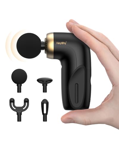 HEYCHY A1 Super Mini Massage Gun, Percussion Deep Tissues Muscle Massager, Travel Massage Gun, Compact Sports Massager, Portable Handheld Massager for Office, Home, Athletes(Black) - color: Black