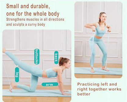 Figure 8 Resistance Band, Arm Back Shoulder Exercise Elastic Rope Stretch Fitness Band, Foot, Leg, Hand Stretcher, Arm Exerciser for Yoga Pilates Stretching Physical Therapy, Home Gym Workout - color: pink