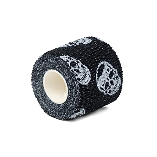 Gymreapers Hook Grip Weightlifting Tape (3 Pack) Premium Adhesive Thumb Skull Tape for Finger Protection, Powerlifting, Exercise & Cross Training - Athletic Sweat Proof Tape - color: Black