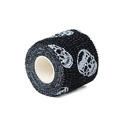 Gymreapers Hook Grip Weightlifting Tape (3 Pack) Premium Adhesive Thumb Skull Tape for Finger Protection, Powerlifting, Exercise & Cross Training - Athletic Sweat Proof Tape - color: Black