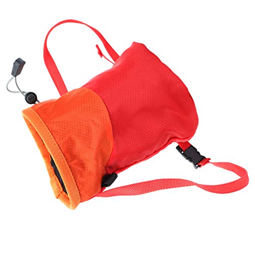 Keenso Rock Climbing Chalk Bag Drawstring Sealing Rock Brushes Support for Outdoor Mountaineering (Red) - color: Red