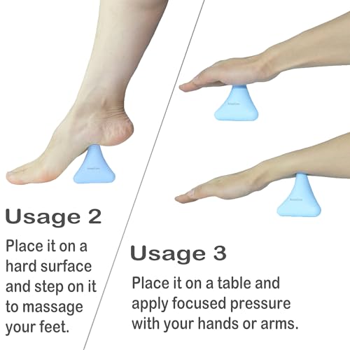 Trigger Point Massage Ball Manual Massager Tool 2.8”×2.9”. Blue | Silicone Massage Ball for Muscle Knot Deep Tissue Myofascial Release Physical Therapy Hip Flexor Iliacus Psoas Hand Foot Back - color: Blue