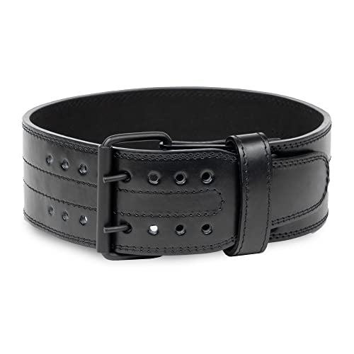Gymreapers Weightlifting Belt 6MM Genuine Leather - Double Prong Power Belt Heavy Duty 4-Inch Wide - Strong, Stabilizing Back Support For Deadlifts, Squats Powerlifting - size: 2X-Large