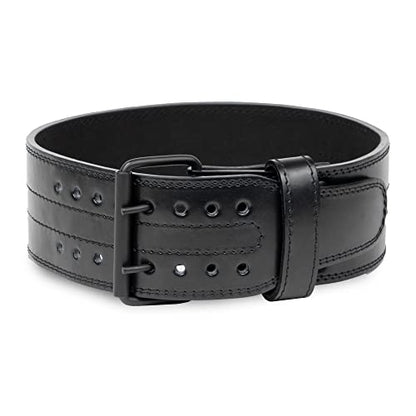 Gymreapers Weightlifting Belt 6MM Genuine Leather - Double Prong Power Belt Heavy Duty 4-Inch Wide - Strong, Stabilizing Back Support For Deadlifts, Squats Powerlifting - size: Small