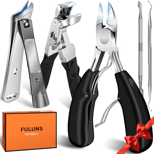 Toenail Clippers for Seniors Thick Ingrown Toenails, Large Angled Nail Clippers for Men with Catcher, Heavy Duty Slanted Fingernail Clipper Long Handle Nail Cutter Gifts for Men Women Adults - style: Black Nail Clippers Set