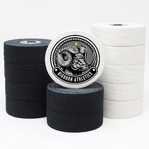 Bighorn Athletics Boxing Tape 1" × 45ft, 6 Rolls, Black & White | Extra sticky 1" athletic tape for boxing & hand wrapping. Strong adhesive, EZ-tear. Protects knuckles, no residue on skin. - color: Black & White