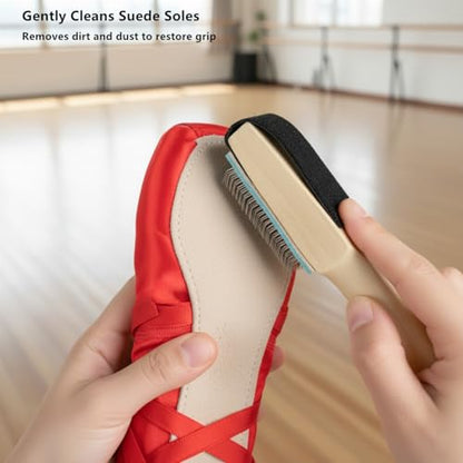 2 Pack Suede Brush for Dance Shoes Sole Cleaning, Wooden Handle Suede Shoe Cleaner, Durable Wire Shoe Cleaning Brush for Suede Sole Dance Shoes, Suede Brush for Shoes