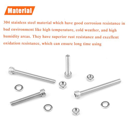 HELIFOUNER 20 Pieces M5 x 70mm, Thread Pitch 0.8mm, 304 Stainless Steel (18-8) Hex Socket Head Cap Screws, Fully Threaded - size: M5 x 70mm