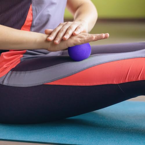 2-Pack Firm Lacrosse Massage Balls(Rose red&Purple) | For Deep Tissue, Trigger Point & Myofascial Release Therapy, Relieve Muscle Knots - color: Rose Red&purple