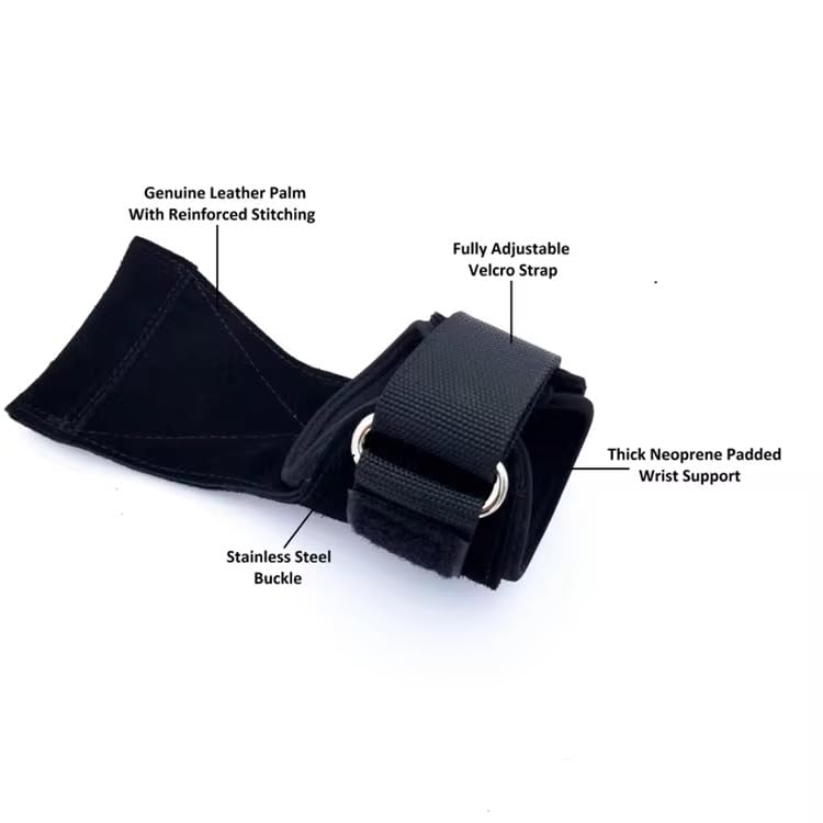 lifting straps for pull up bar – wrist weights, Adjustable Support for weightliftingDeadlift, Powerlifting, Strength Training – Gym Accessories for Men & Women (1 Pair, Black)