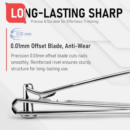 firiKer Nail Clipper Set,Premium Stainless Steel Fingernail and Toenail Clipper Cutters with Nail File, Sharp Effortless Nail Clippers Set for Men & Women(Silver) - color: Silver