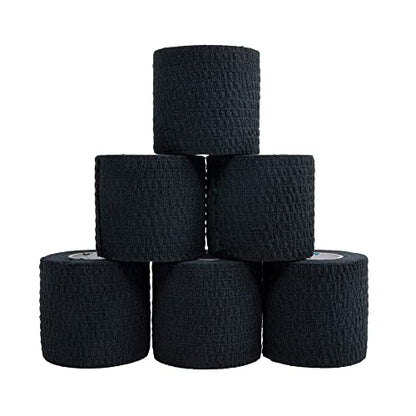 Weightlifting Tape, Stretch Sports Tape for Wrist and Hand Use, 6 Rolls, Black - color: Black