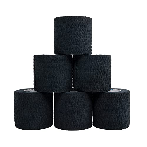 Weightlifting Tape, Stretch Sports Tape for Wrist and Hand Use, 6 Rolls, Black - color: Black