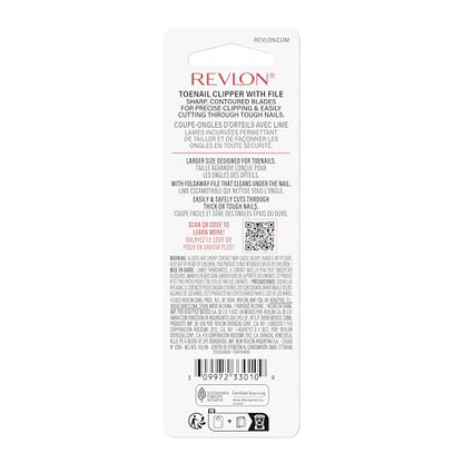 Revlon Toenail Clipper With File, Nail Care Tool With a Curved Blade for an Accurate Trimming and Grooming, Easy to Use, 1 count - size: 1 Count (Pack of 1)