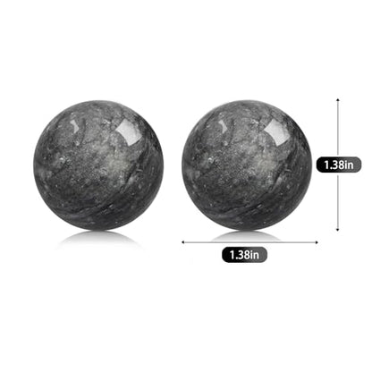 Traditional Chinese Baoding Balls, Marble Health Exercise Stress Relief Balls, Dark Grey, 2-Piece Set (Dark Grey, Small-1.38") - color: Dark Grey, size: Small-1.38"