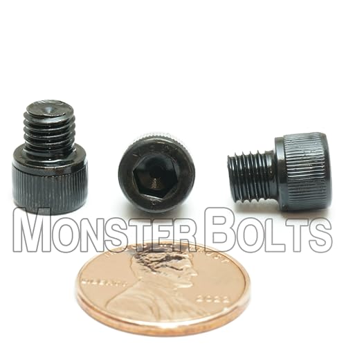 MonsterBolts - 1/4"-28 x 1/4" Socket Head Screws, ASTM A574, Alloy Steel, Black Oxide, 10 Pack - size: 0.25 In. (1/4")