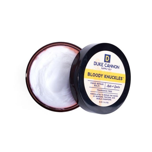 Duke Cannon Bloody Knuckles Hand Repair Balm - Travel Size 4 Pack, 1.4 oz Each, Unscented Moisturizer for Dry, Cracked Hands - size: 1.4 Ounce (Pack of 4)