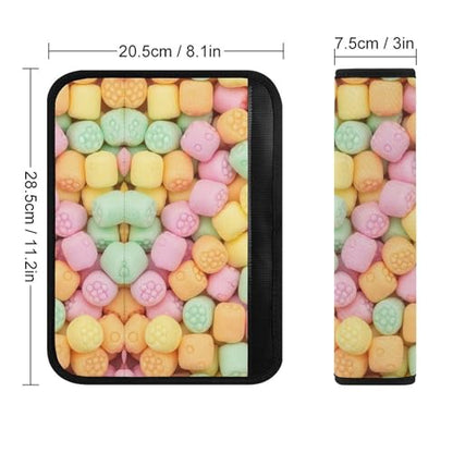 2 Pack Cute Candy Car Seat Belt Pad Soft Padded Automotive Seat Belt Protector for Child, Stroller Pushchair High Chair, Shock Absorption - color: Pattern 97