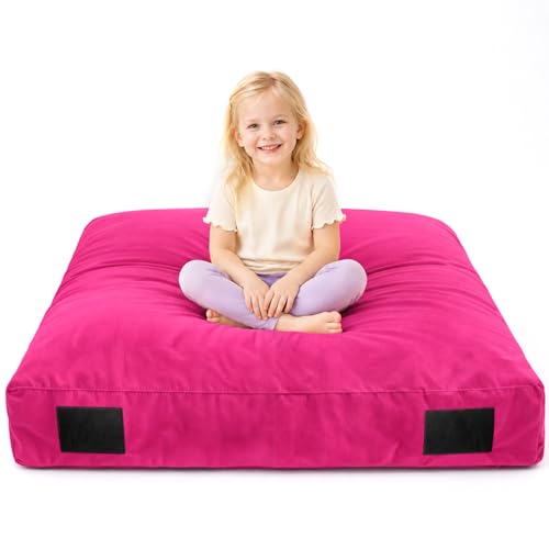 Crash Pad for Kids Sensory & Washable Velvet Cover | Autism Sensory Crash Pad & Crash Mat, Soft High Density Foam Landing Pad for Indoor Play & Sensory Gym, Gift for Children - color: Fuchsia, size: 5x5 Feet