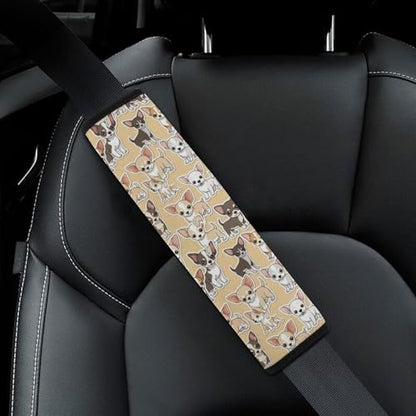 2PCS Chihuahua Car Seat Belt Pad Universal Fit Seat Belt Covers Cushion for Kids, Car Seats Pushchair Strollers High Chair Pushchair, Easy Install (No Tool) - color: Pattern 1146